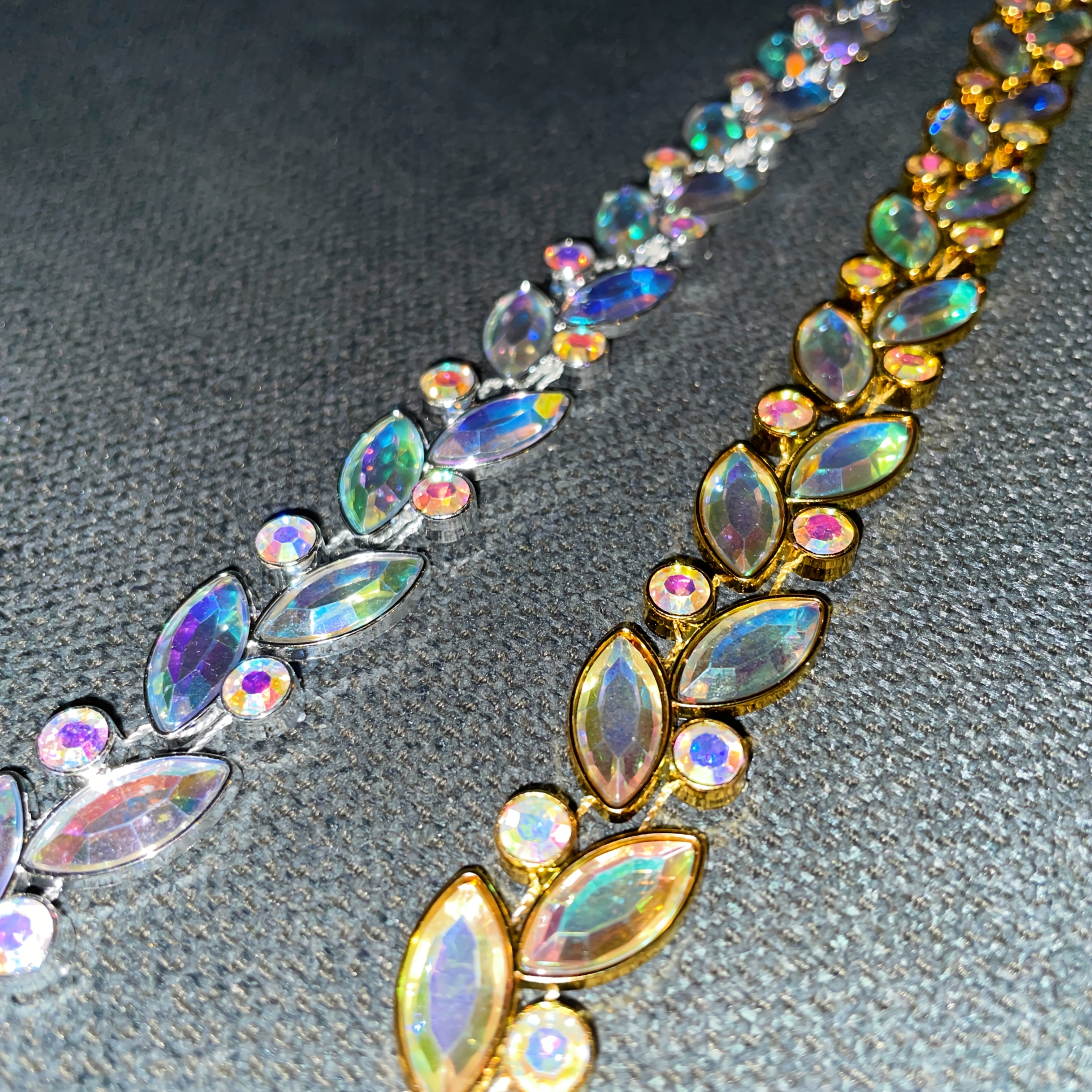 AB Luxurious Iridescent Crystal Rhinestone Chain, 100cm/149cm/225cm